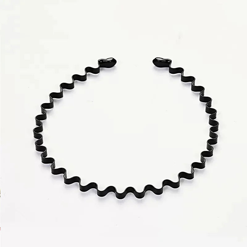 Unisex Schwarzes elastisches Metall Stirnband rutschfest modisch leicht