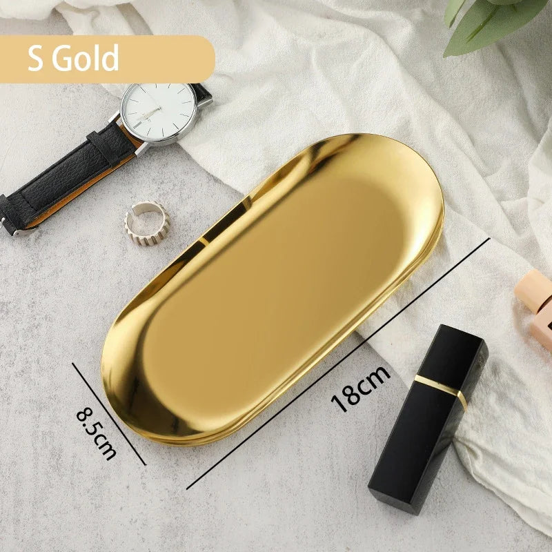 Edelstahl Tablett für Kosmetik und Schmuck – Modern & Praktisch-Yabubest - Home & More