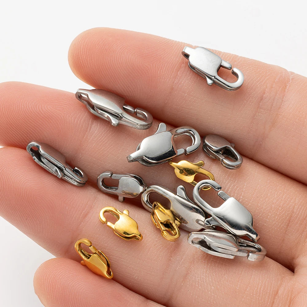 Edelstahl Schmuckverschluss 5er Set für DIY Halsketten - Armbänder