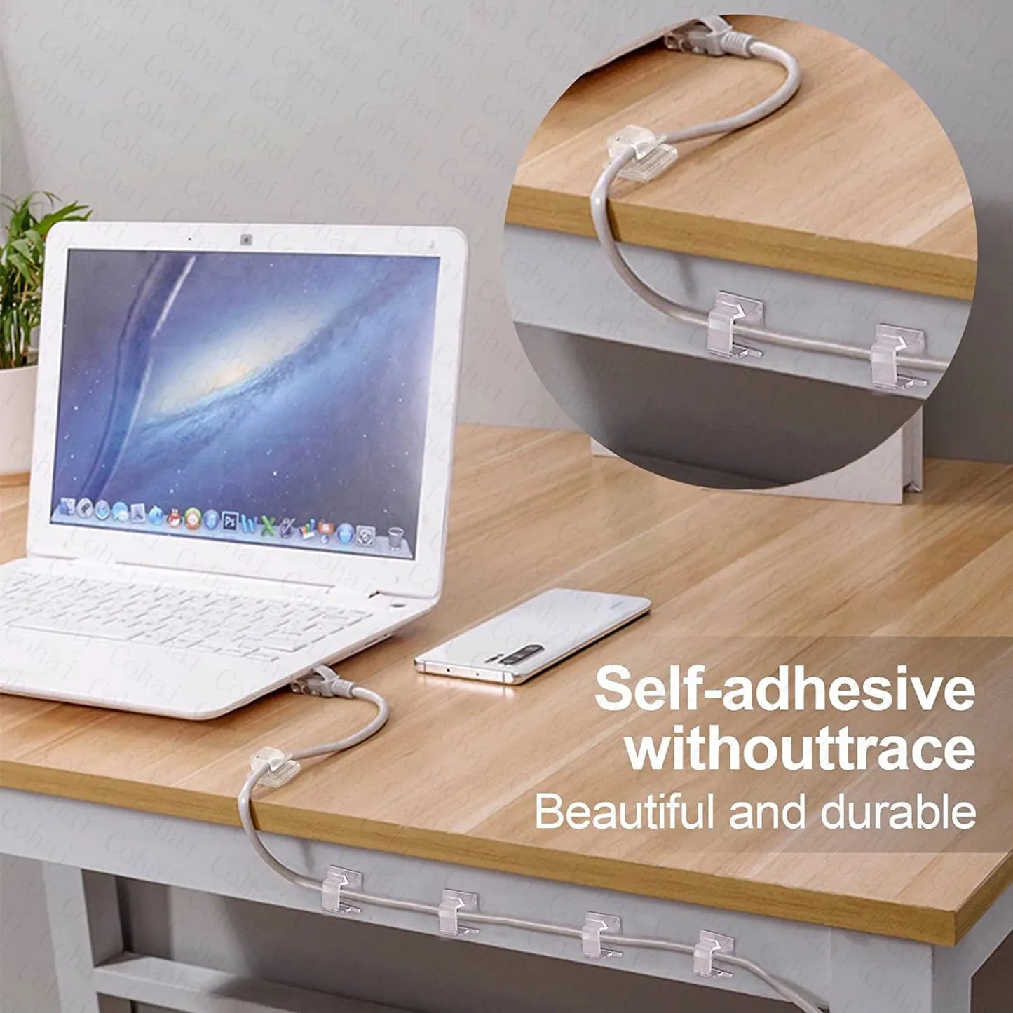 Kabel Organizer Clips – Selbstklebende Halter für USB - Elektronik Kabel