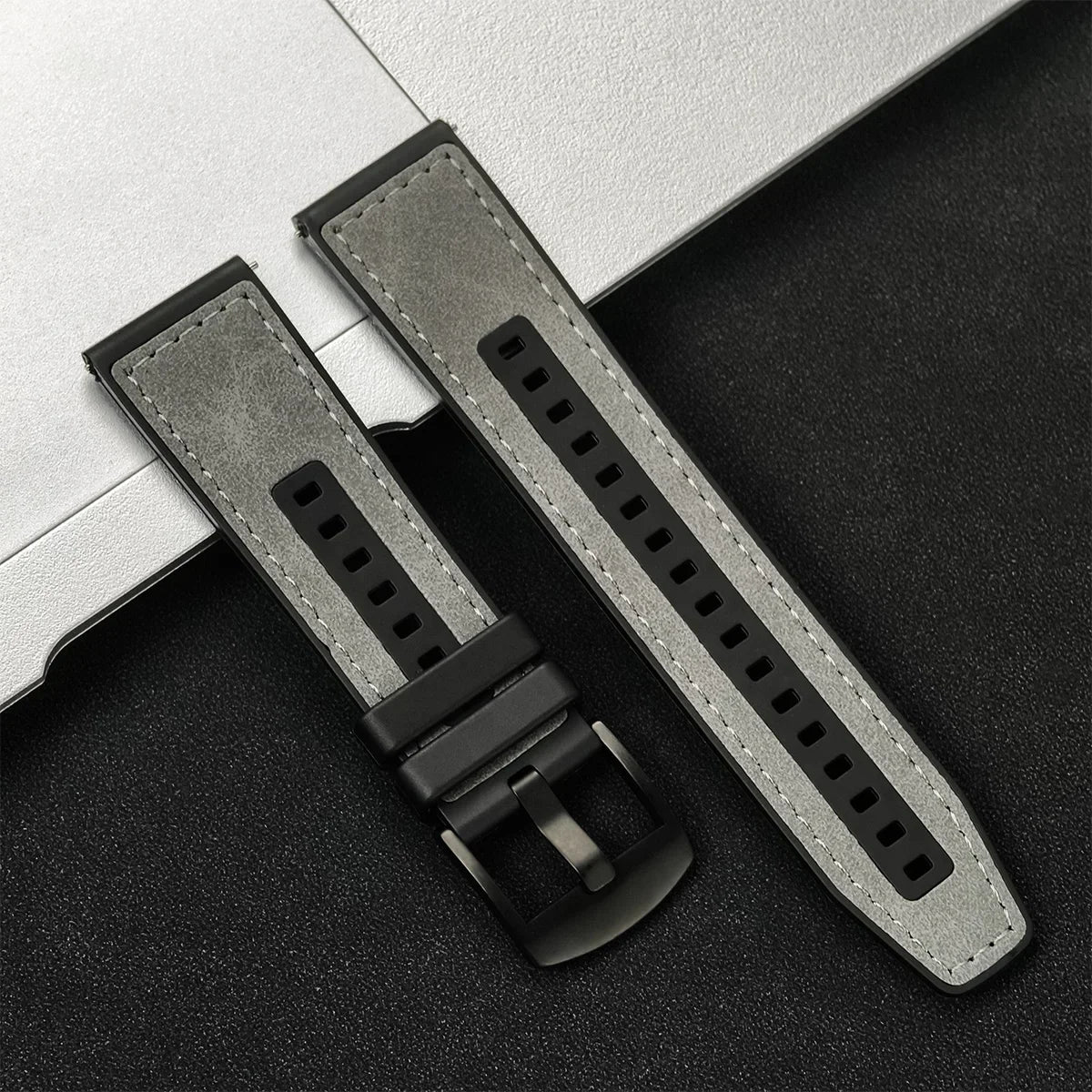 22 mm Leder-Silikonarmband kompatibel für Huawei und Samsung Galaxy Watch-Yabubest - Home & More