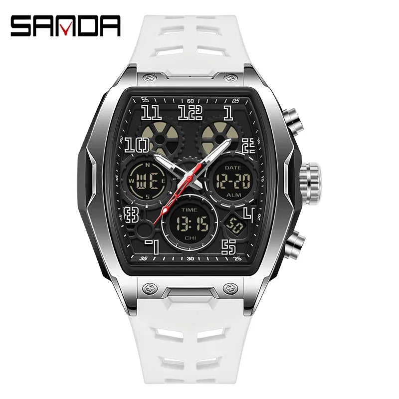 Herren Sportuhr Multifunktional Digital Analog Wasserdicht LED