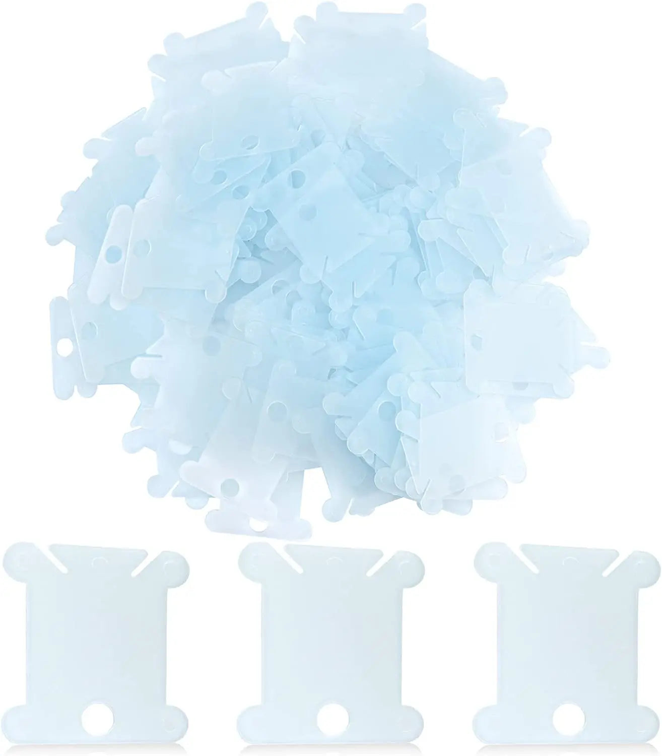 Kunststoff Zahnseide Spulen mit Wickler Kreuzstich Karte Fadenhalter Set