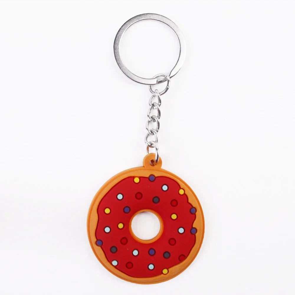 Süßer Donut Schlüsselanhänger aus Metall Cartoon Anhänger Unisex Geschenk