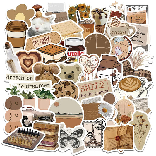 50-180 Stück vintage Stil Papieraufkleber für Scrapbooking und Dekoration