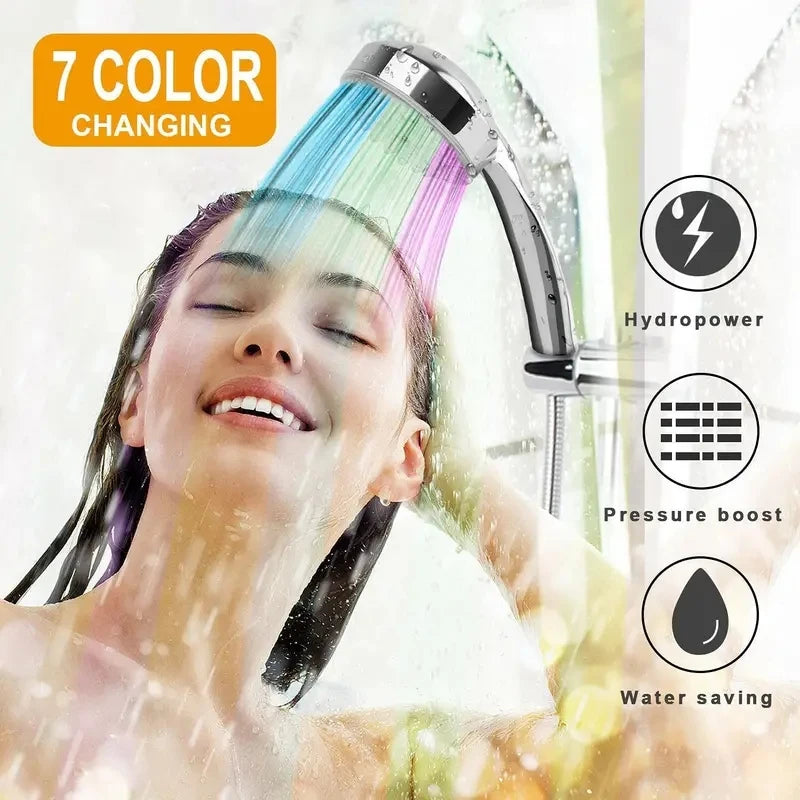 LED Duschkopf 7 Farben Regenbrause Wassersparend Einfach Montierbar