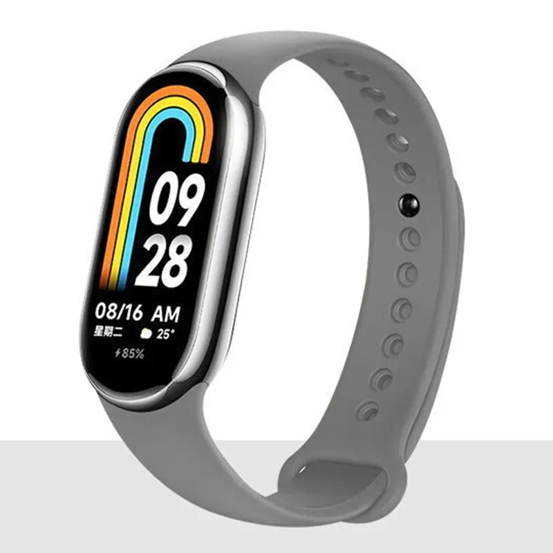 Atmungsaktives Silikon-Sportarmband kompatibel mit Mi Band 8 NFC