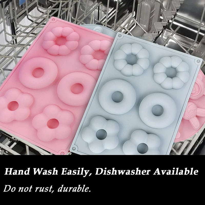 Vielseitige Silikon Backform für 6 Donuts und kreative Projekte