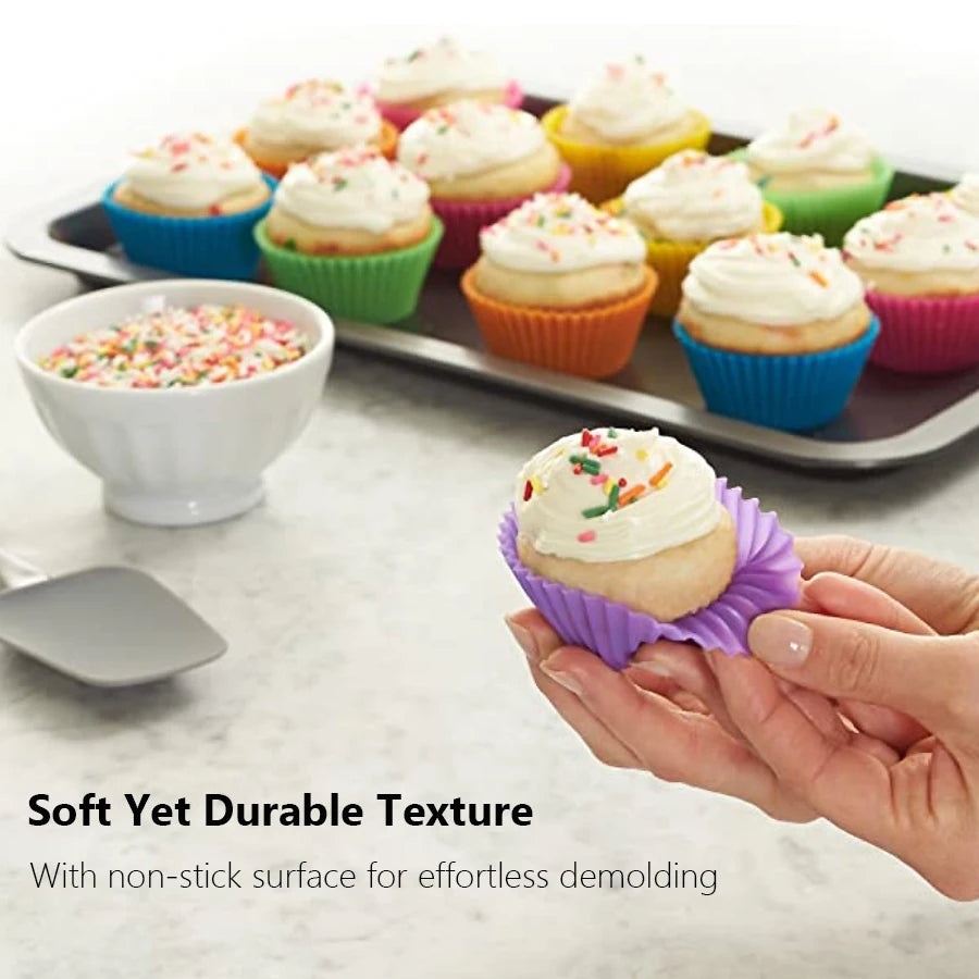 12er Set Silikon Backformen für Cupcakes Muffins Kuchen DIY Küche