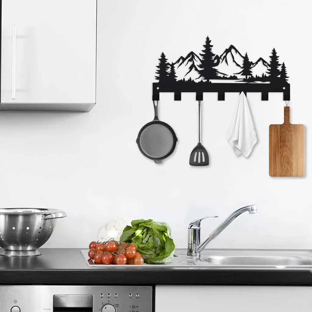 Metall Wandhaken Schlüsselhalter Waldform für Tür Flur Küche 1 Stück