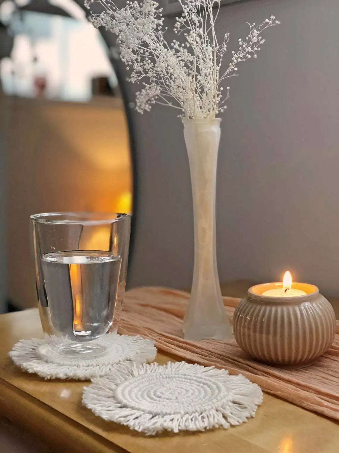 Makramee Tischsets Baumwolle Handgefertigt fuer Tassen Unterlagen