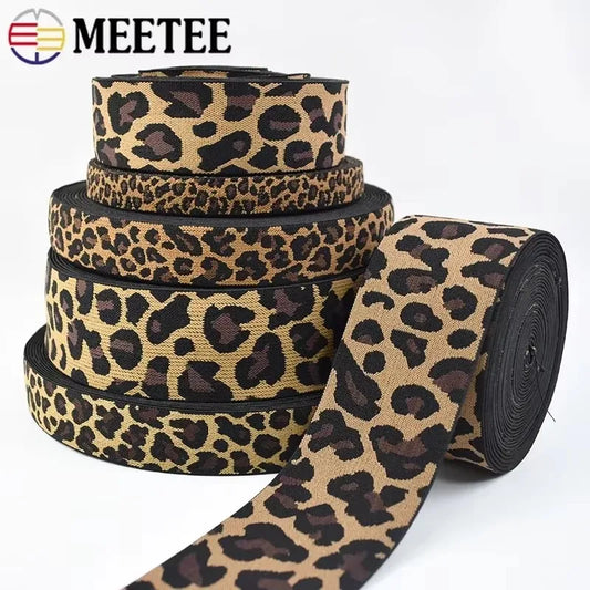 Leoparden Jacquard Elastikband 15 25 40 50 mm 2 10 Meter Nähband