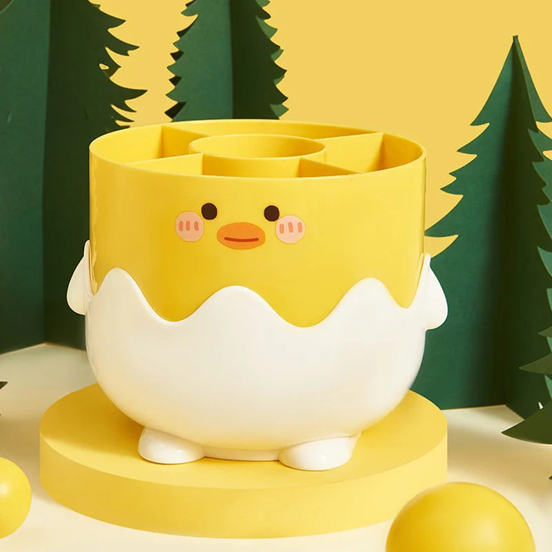 Niedlicher gelber Huhn Stifthalter große Kapazität Desktop Organizer
