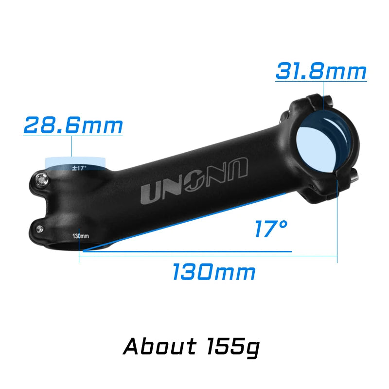 Ultraleichter Fahrradvorbau 31,8 mm, 28,6° Neigung – in verschiedenen Längen
