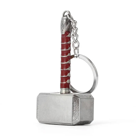 Robuster Thor Hammer Flaschenöffner Schlüsselanhänger in antik silberner Zink-Legierung