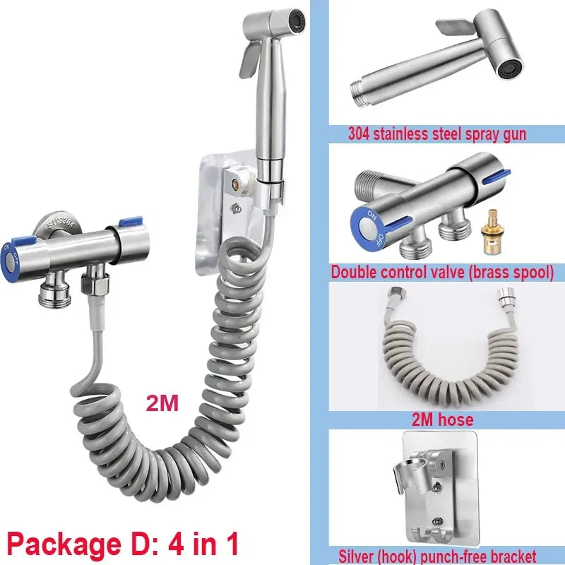 Hand-Bidet Sprüher Edelstahl 304 Wandmontage Bidet Dusche Set