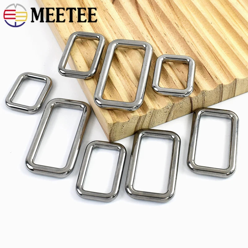 2 bis 10 Stück massive quadratische Ringschnallen aus Edelstahl 304