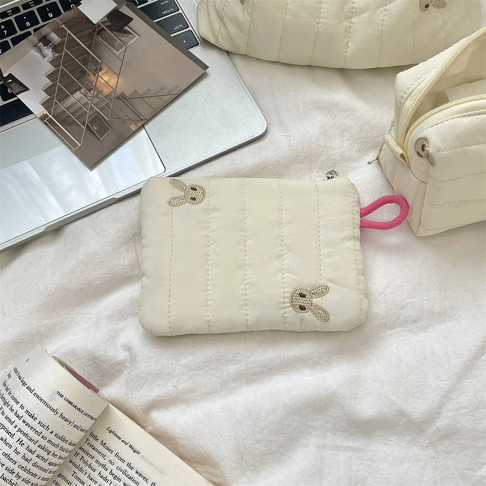 Praktische Kosmetiktasche aus weichem Baumwollstoff für Damen