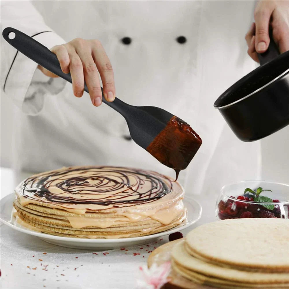 6-teiliges Silikon Spatel Set lebensmittelecht hitzebeständig zum Kochen und Backen-Yabubest - Home & More