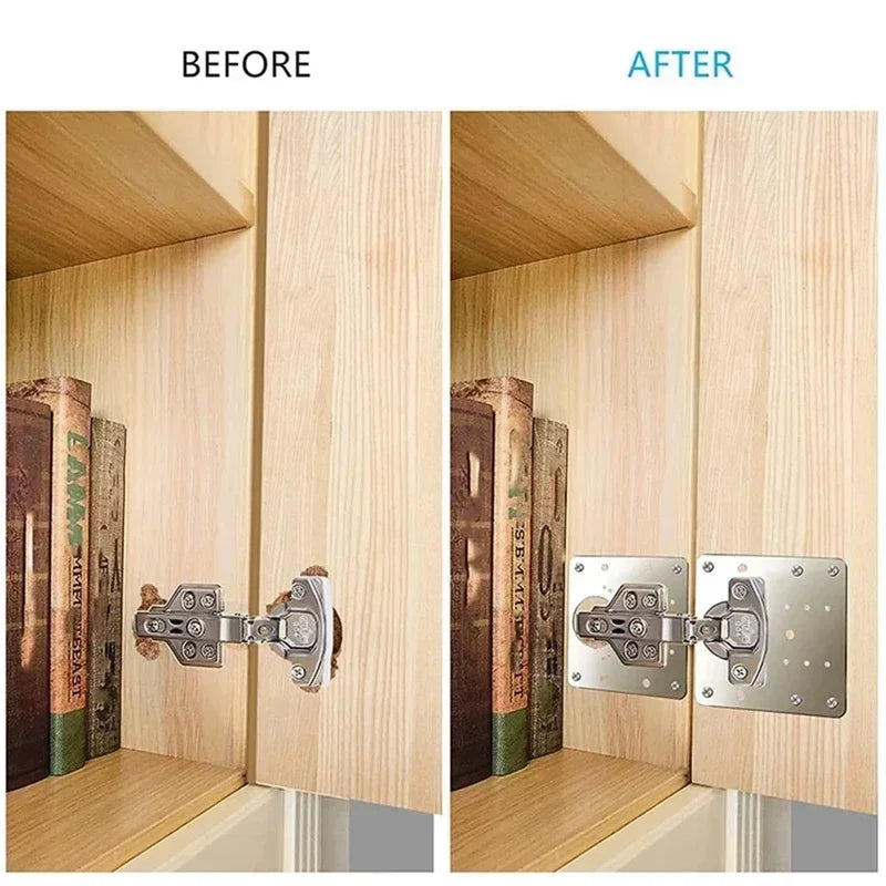 Edelstahl Reparaturplatten Set für Schranktürscharniere Möbel Kleiderschrank