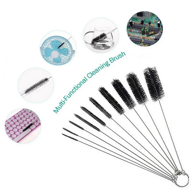 10 teiliges Edelstahl und Nylon Pinselset zur Reinigung von Babyflaschen und Haushalt-Yabubest - Home & More