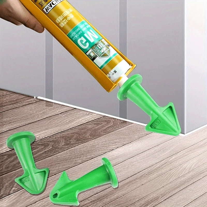 3-tlg. Silikon Dichtungsset: Fülldüsen Applikator Schaber – Fugen Reiniger Bad