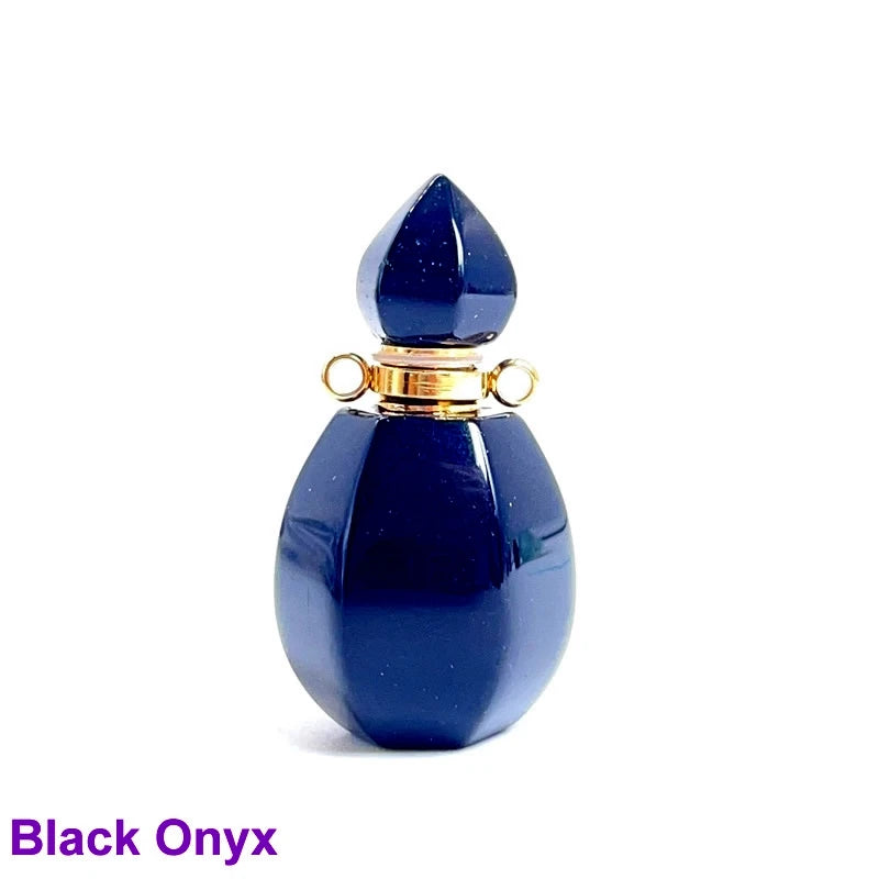 Unregelmäßige Naturstein Parfümflasche Anhänger – Amethyst Tigerauge Öl Diffusor