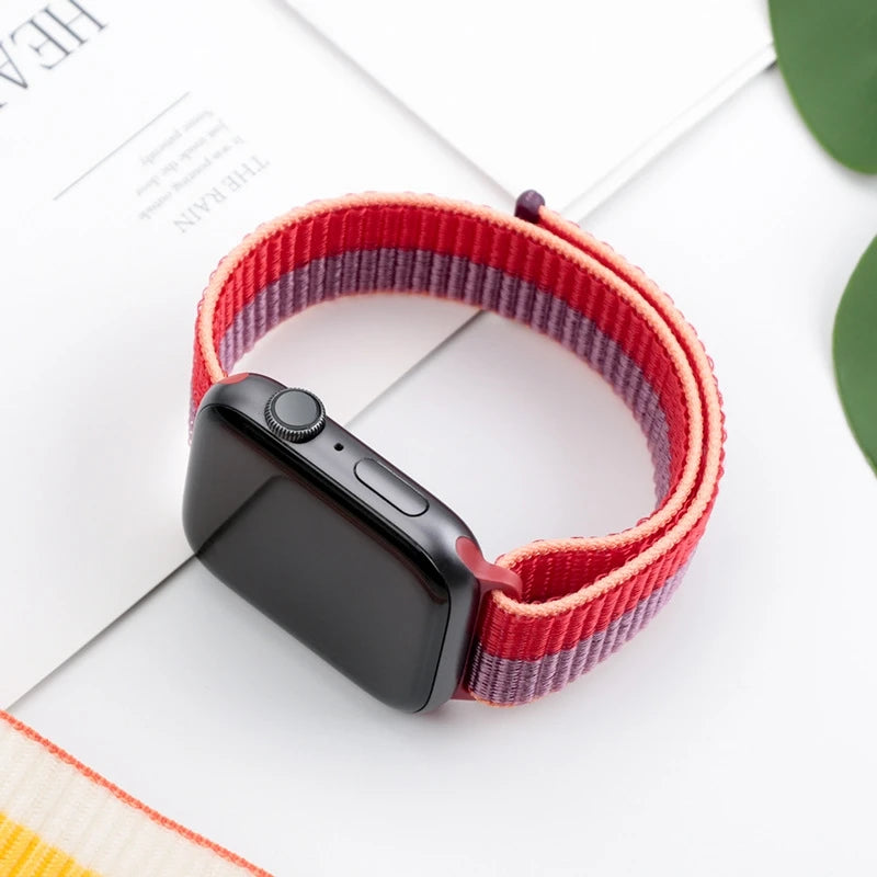 Nylon Schlaufenarmband für Apple Watch alle Serien und Größen
