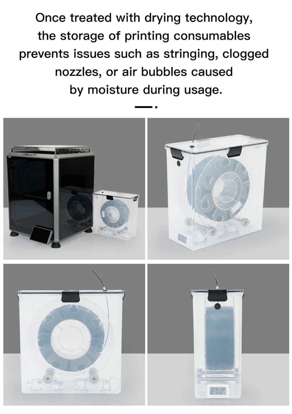 Luftdichte Filament Trocknerbox mit Echtzeitüberwachung