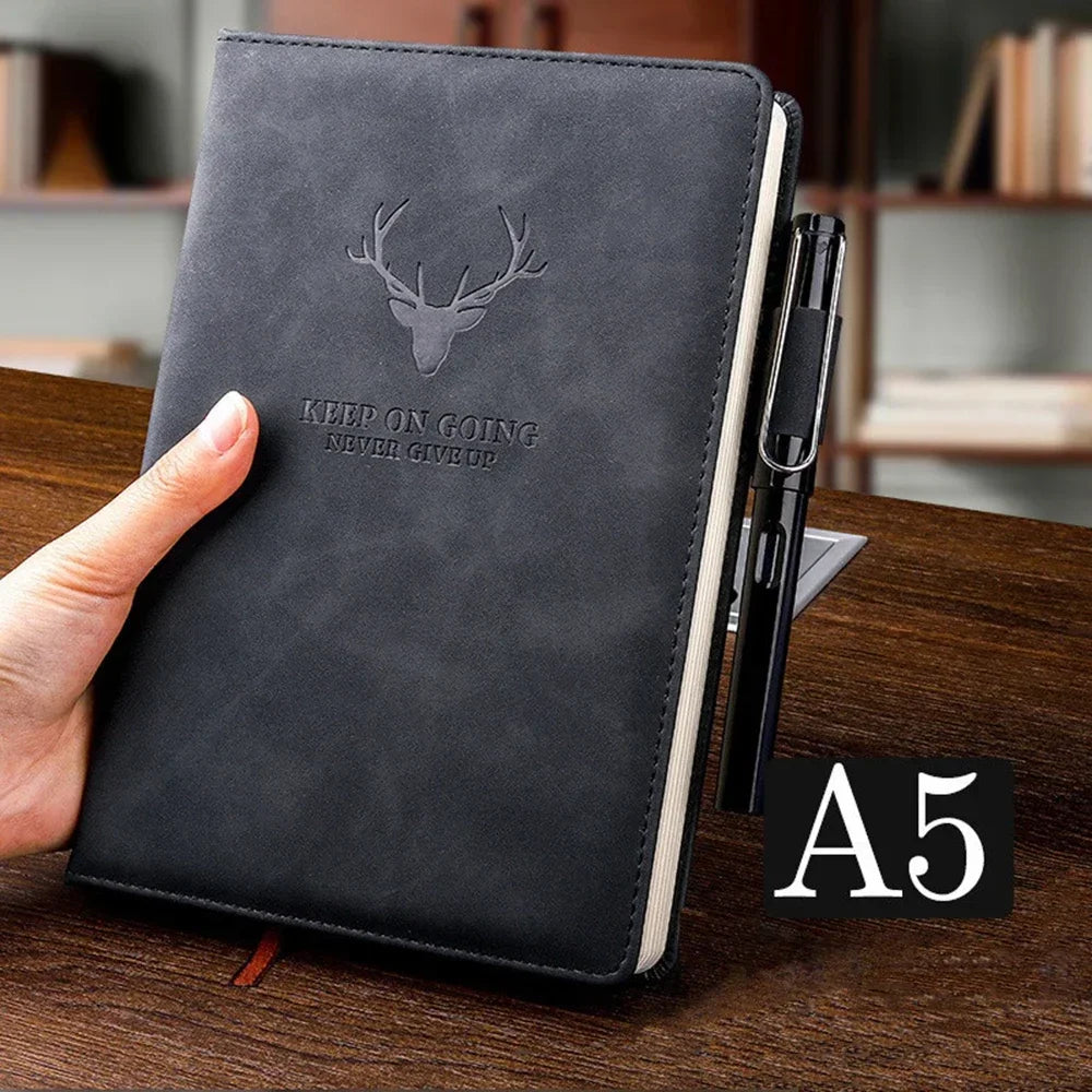 A5 Leder Notizbuch mit Hülle Softcover Lesezeichen für Business & Meetings