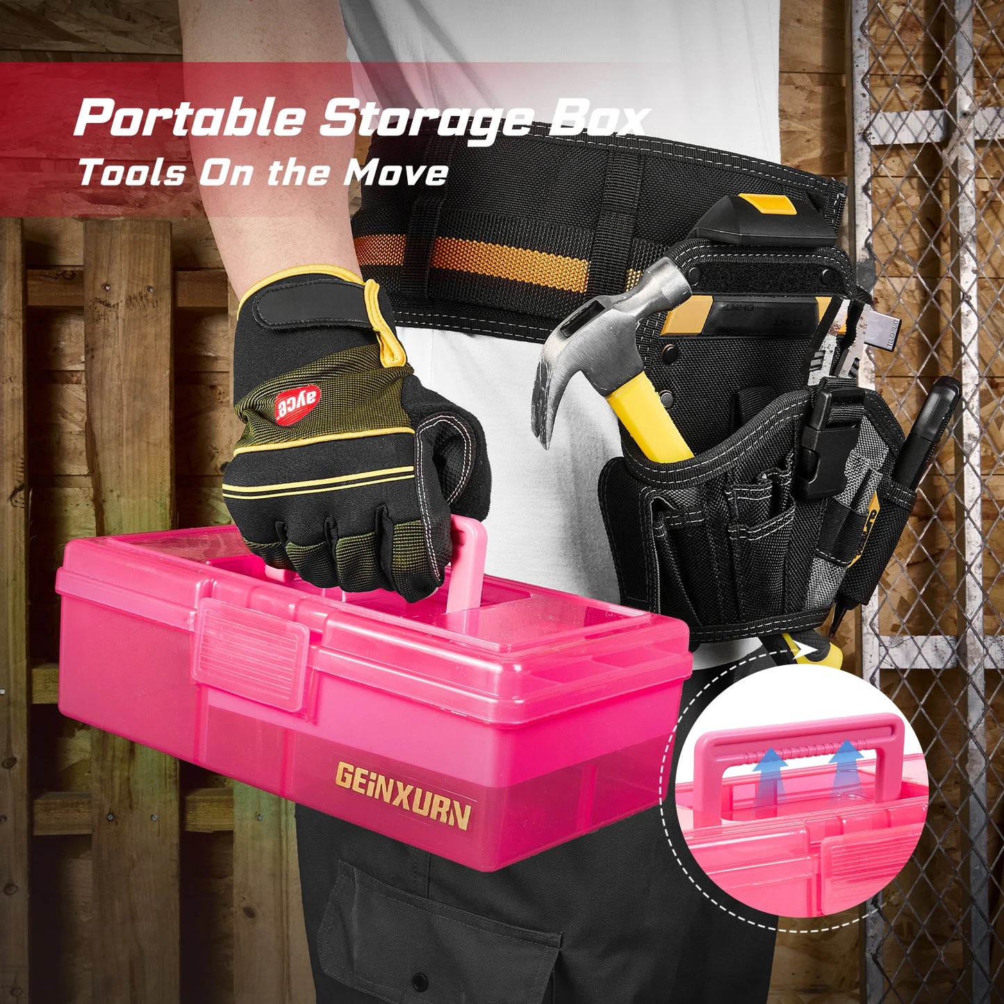 Wasserdichter, tragbarer Kleinteile-Organizer Rosa Kunststoffbox mit Trennwänden