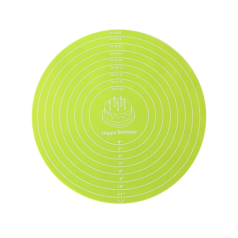 Runde Silikon Backmatte Antihaft mit Messskala für Ofen - Teig kneten