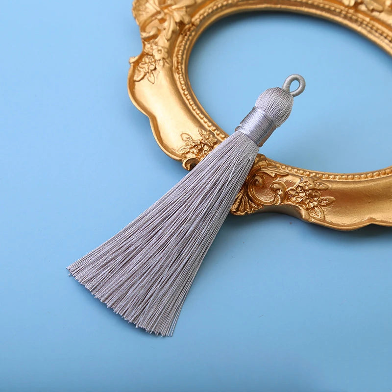 10er Set 8cm Seiden-Quasten zum Basteln für Schmuck - Lesezeichen
