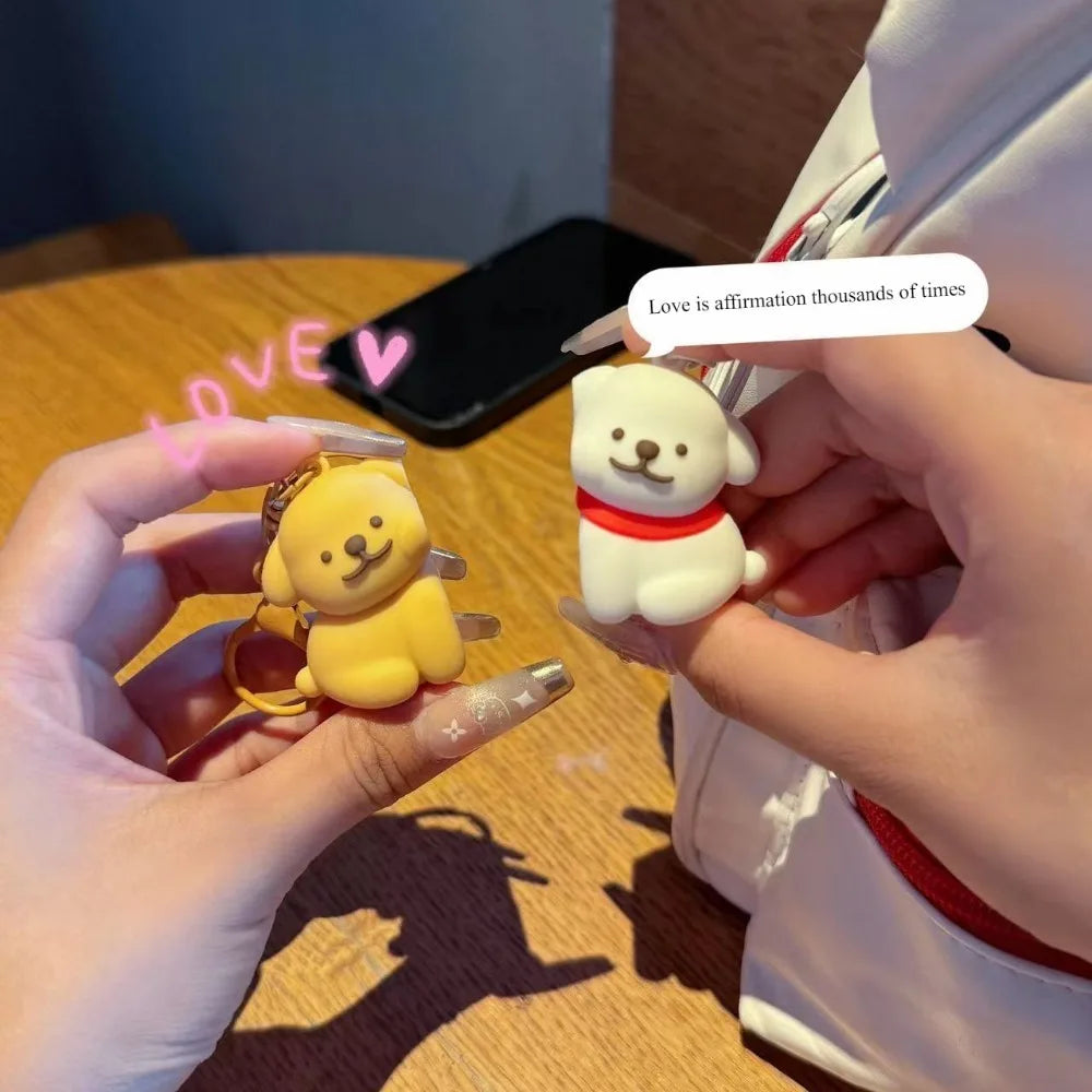 Süßer Welpen-Schlüsselanhänger aus Silikon mit magnetischer Verbindung für Paare