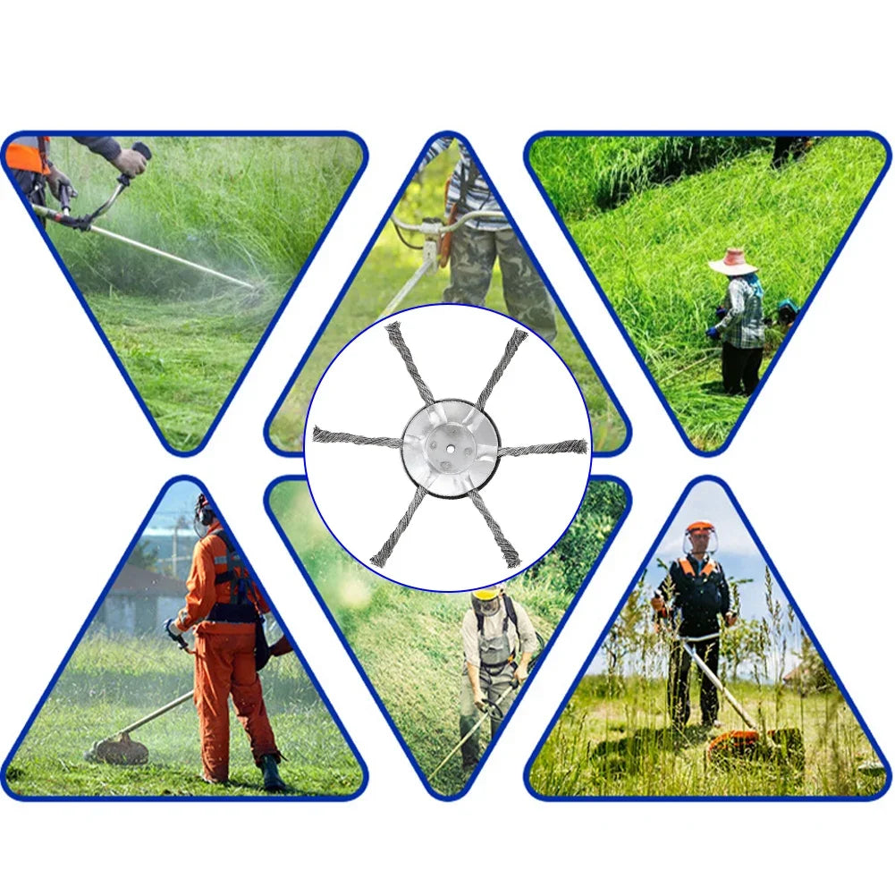 Stahldraht Unkrautbürste Ersatzkopf mit 3t und 6t für Rasen und Gehwege