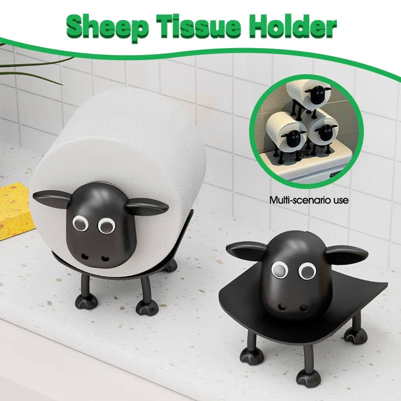 Freistehender Toilettenpapierhalter in Schafform aus Kunststoff