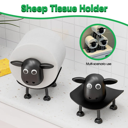 Freistehender Toilettenpapierhalter in Schafform aus Kunststoff