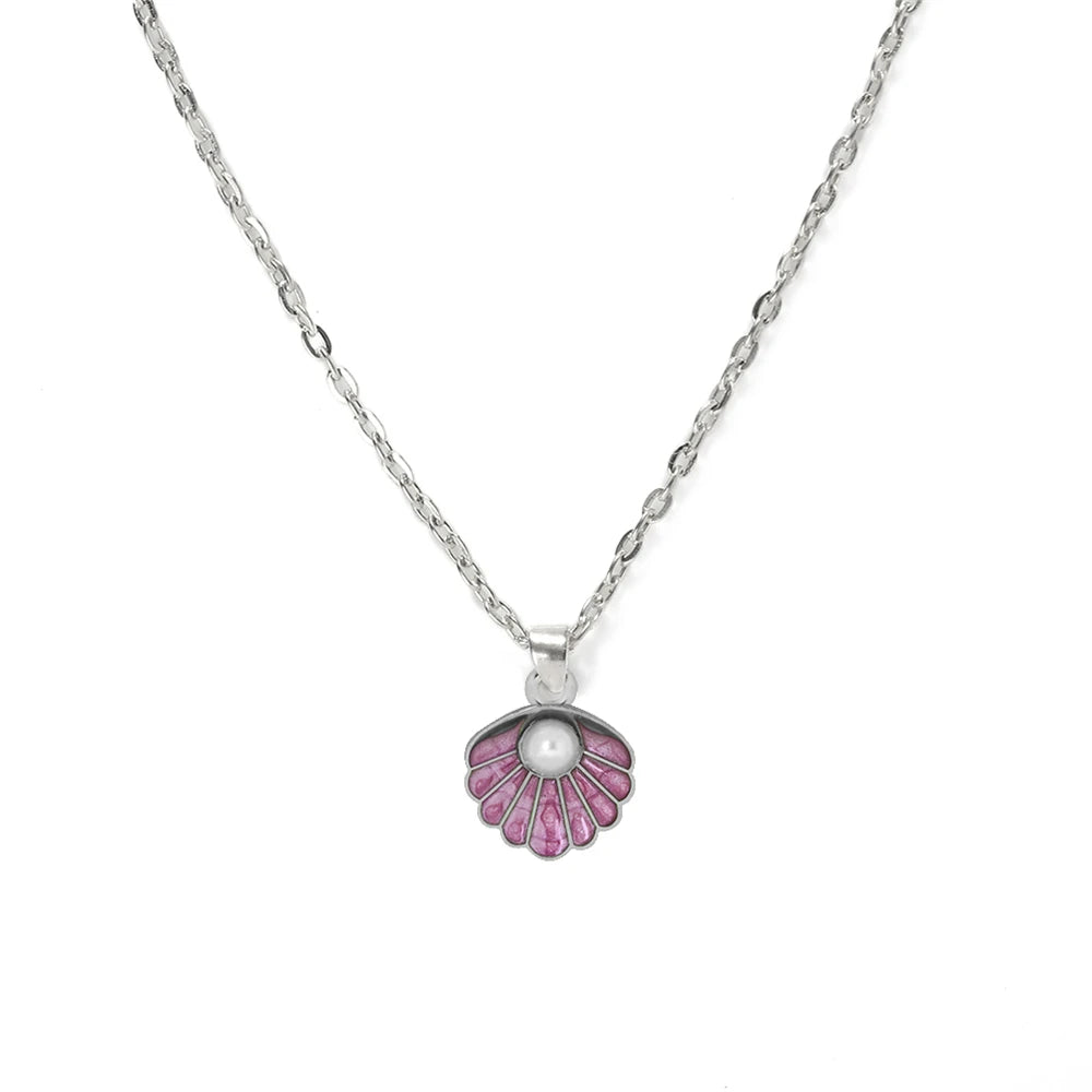 Modische verstellbare Muschel Perlen Anhänger Halskette Unisex