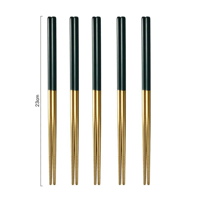 5 Paar 304 Edelstahl Essstäbchen – Wiederverwendbar, rutschfest, spülmaschinenfest