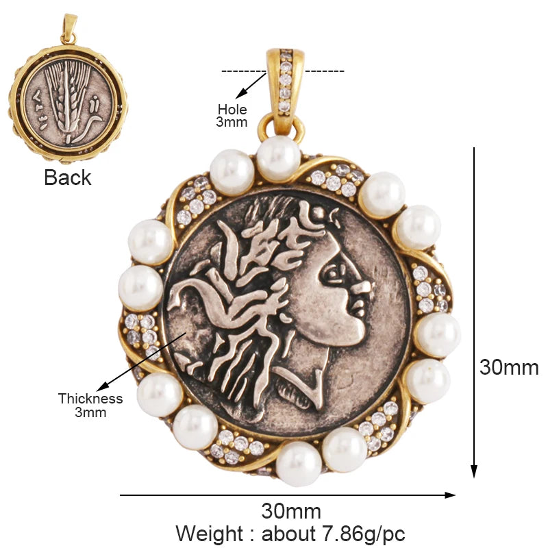 Eleganter Anhänger im antiken Gold Design als Schmuckzubehör-Yabubestshop