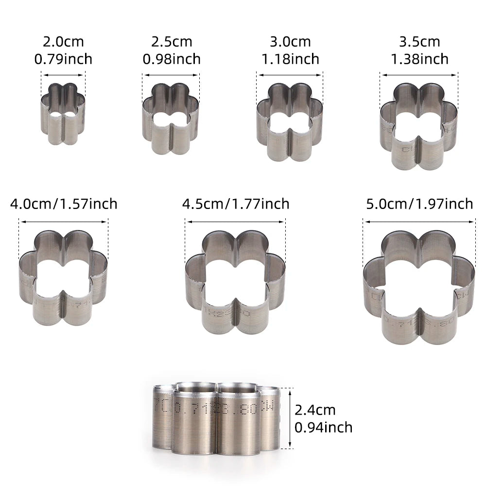 7-teiliges Stanzform-Set Kunstleder Blütenblätter scharfes Stanzwerkzeug