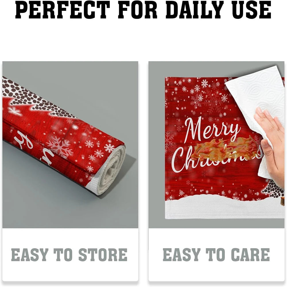 Festliche Tischsets mit Schneeflocken für Weihnachten und Neujahr