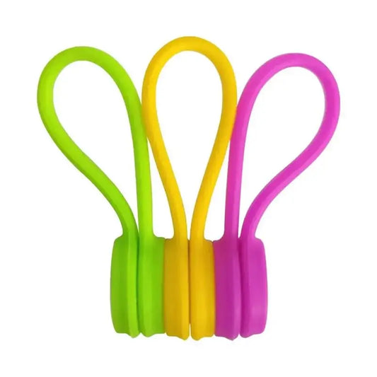 10x Wiederverwendbare Magnetische Kabelbinder Silikon Kabel Organizer