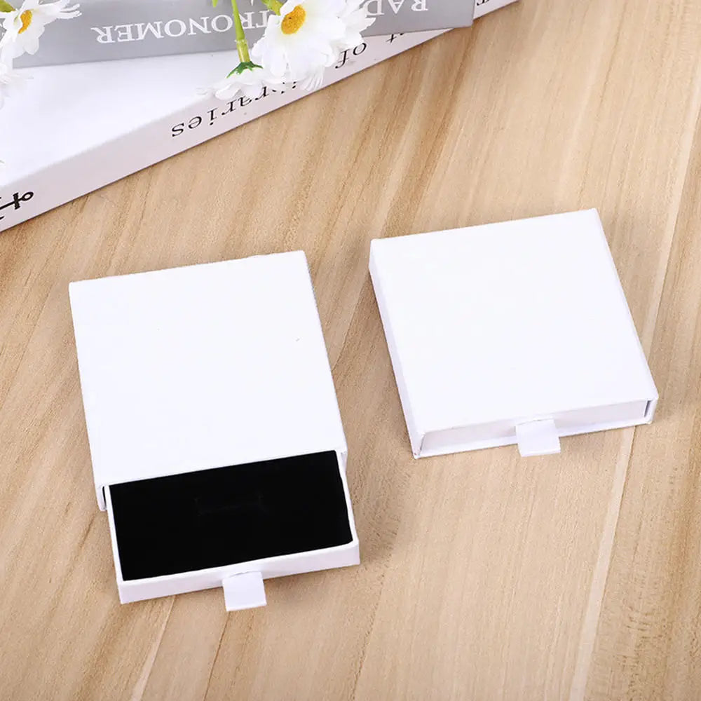 Dicke Kraftpapier Schmuckbox mit Schublade für Halskette Armband Ring