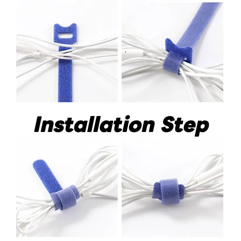 50er Kabelbinder Klettverschluss Nylon – Kabelorganizer für TV & Computer-Yabubest - Home & More