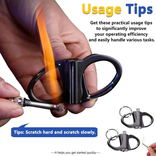 Multifunktionaler Schlüsselanhänger Feuerstarter winddicht tragbar Camping