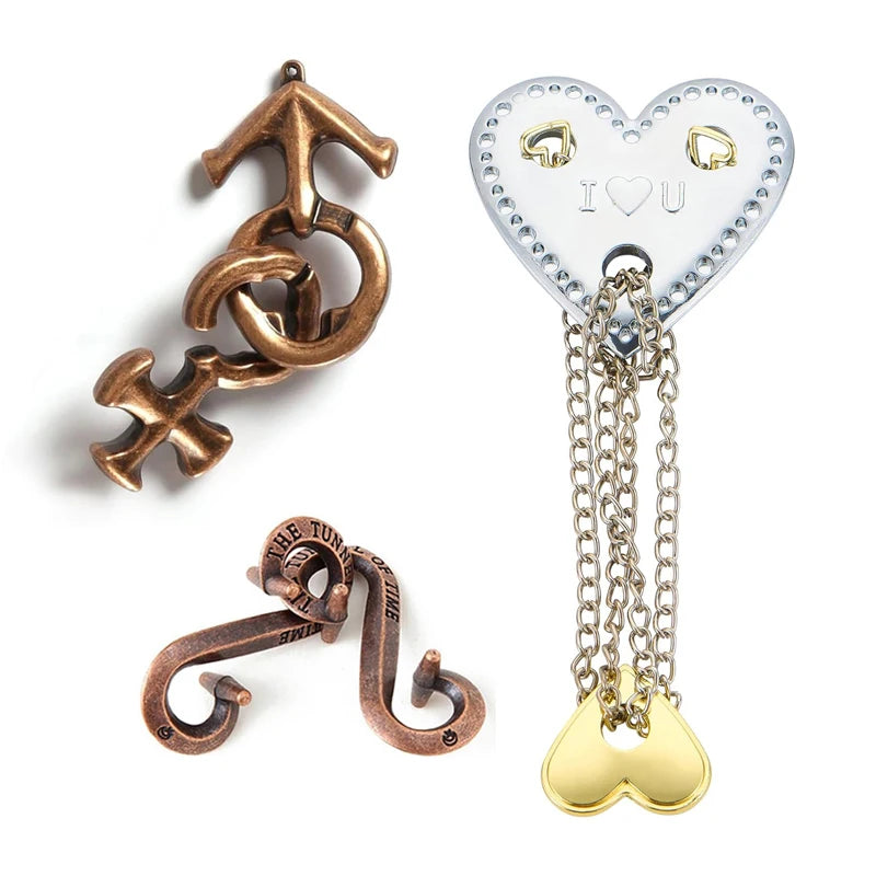 Magisches Metall-Rätsel Puzzle Set 3-teilig Lernspielzeug für Erwachsene Kinder