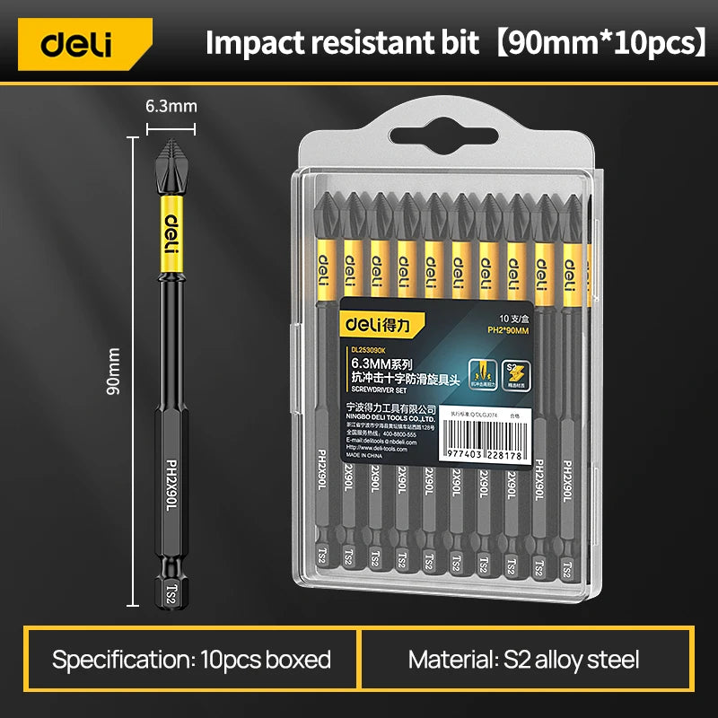 Rutschfestes PH2 Kreuzschraubendreher-Bit-Set mit starkem Magnet