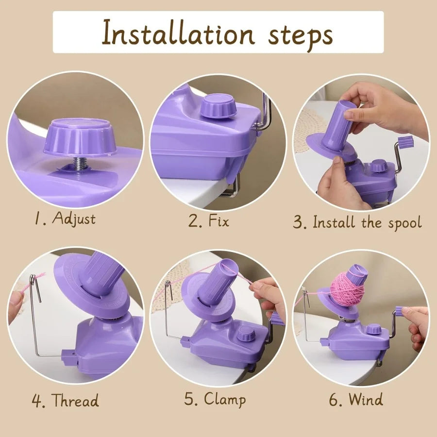 Handbetriebener Garnwickler mit Garnnadeln für Strickgarn ordentlich wickeln