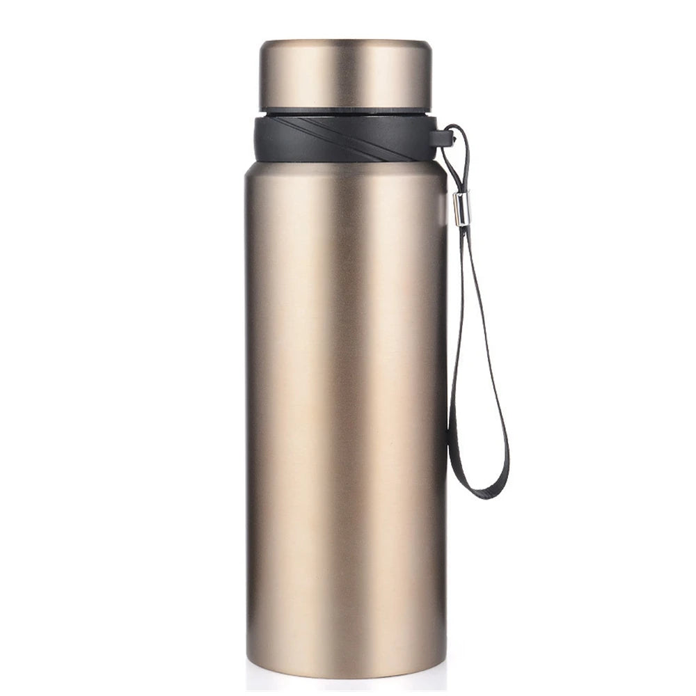 Langanhaltend heiß - kalt: 1L Edelstahl-Thermosflasche BPA-frei für Outdoor - Büro